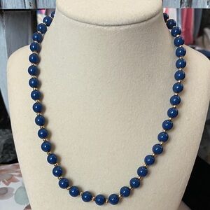 Vintage Blue Beaded Necklace